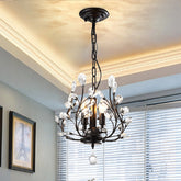 Traditional Crystal Leaves Chandelier: Elegant 3-Bulb Pendant Light for Dining Room - The "Crystal Leaves Hanging Chandelier Traditional 3 Bulbs Dining Room Pendulum Light" is the perfect addition to any dining room. With an elegant des